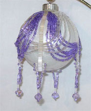 Purple & clear double swag Victorian Christmas ornament
