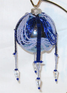 Blue double swag Victorian Christmas ornament