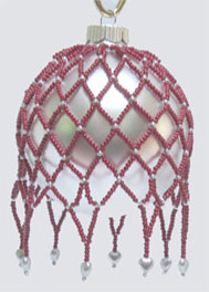 burgundy netted Victorian Christmas ornament