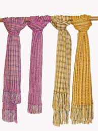 handwoven bamboo yarn scarves