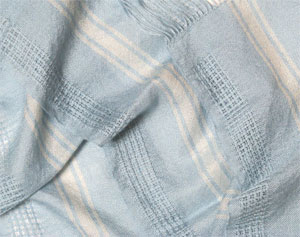 slate blue & cream cashmere & silk handwoven scarf