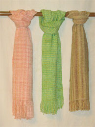 handwoven rayon boucle scarves
