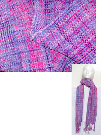 Persian cotton chenille handwoven scarf