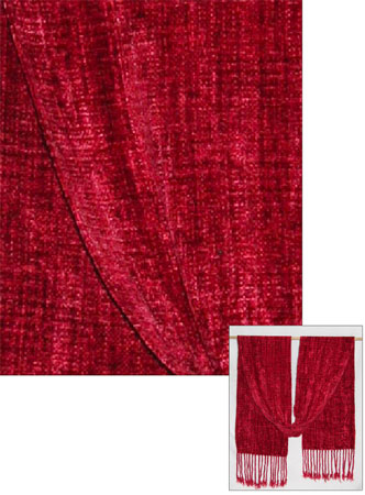 ruby rayon chenille handwoven scarf
