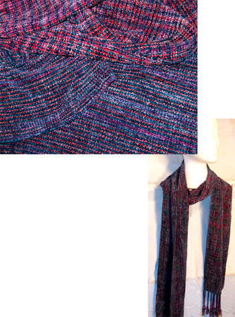 larkspur rayon chenille handwoven scarf