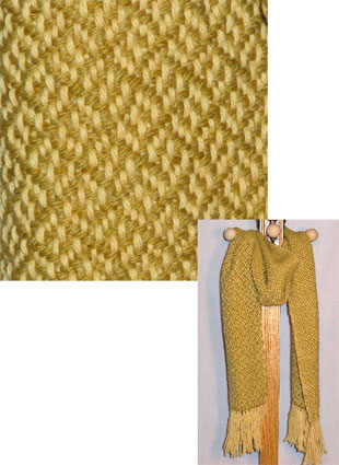 Golden Sage wool and alpaca  handwoven scarf