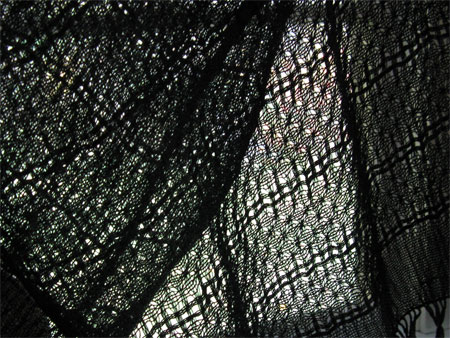 black lace handwoven shawl